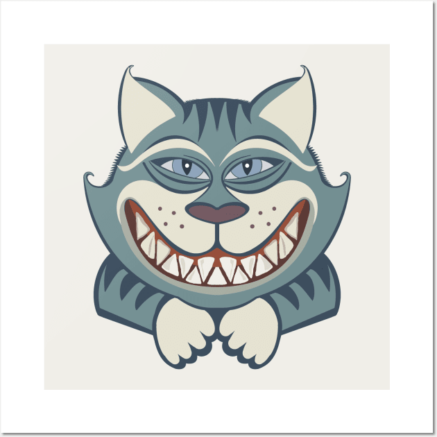 CAT WITH TOOTHY SMILE Wall Art by JeanGregoryEvans1